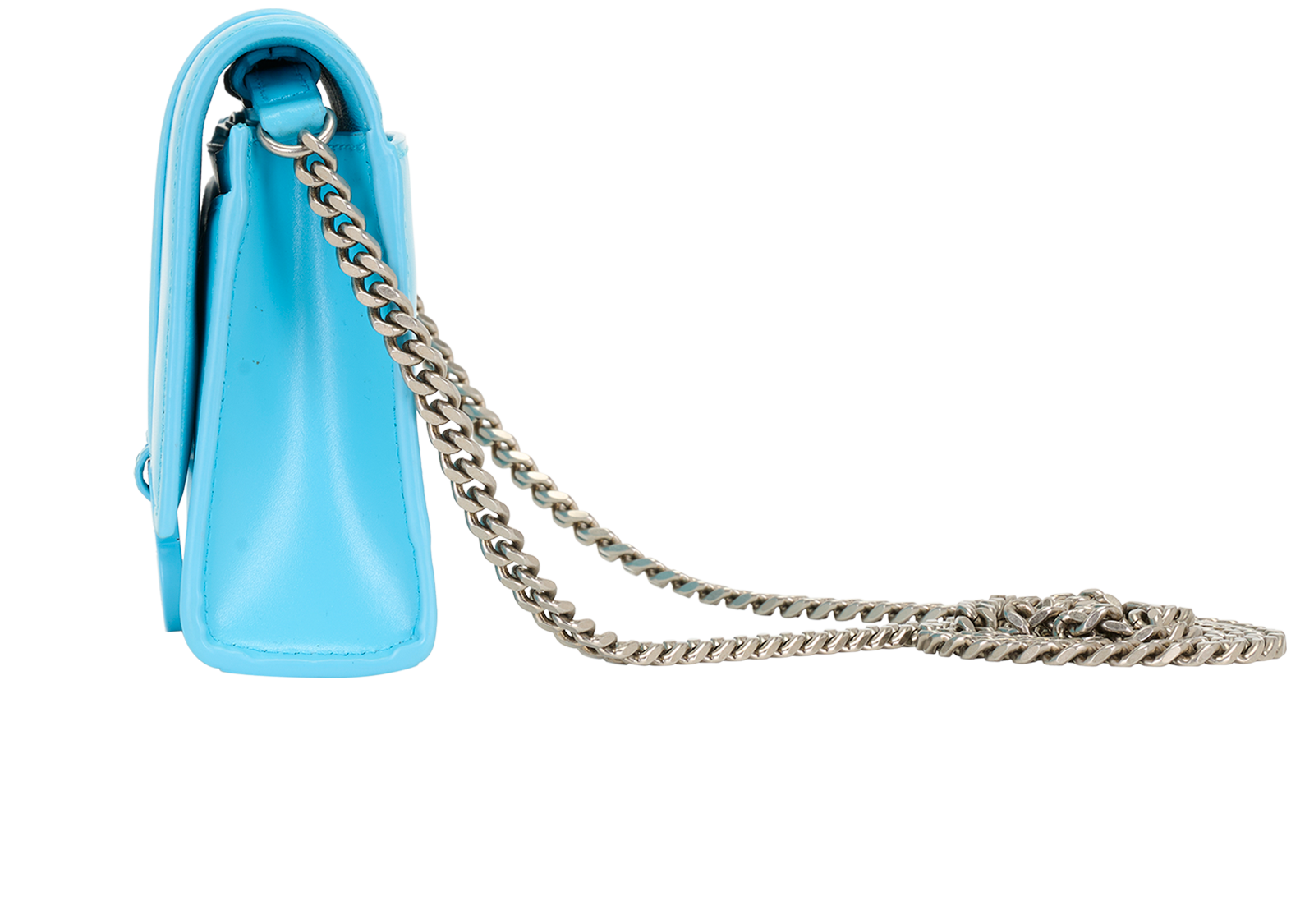 Hourglass Wallet On Chain, &pound;630, Handbags, Blue, Leather, Bottom view